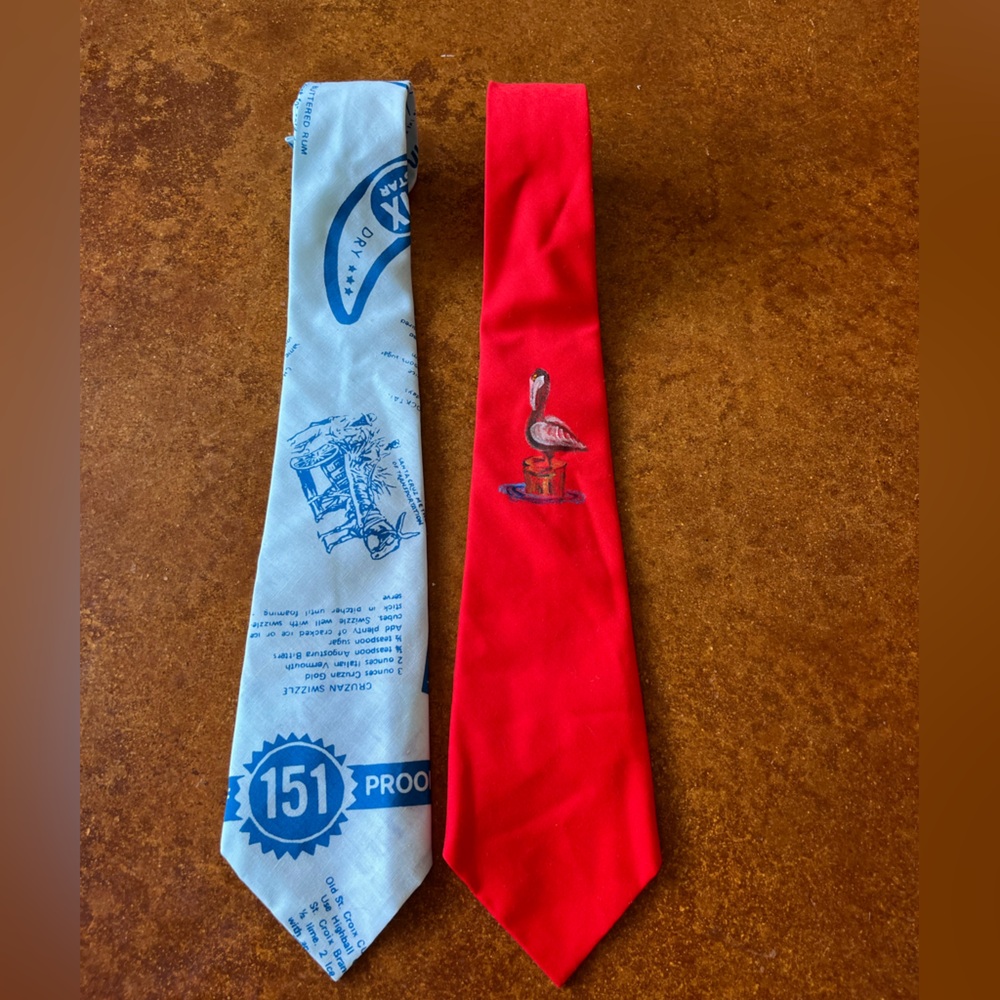 Lot of two Continental Virgin Island cotton ties red and blue